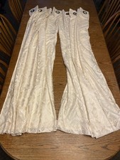 Ivory Lace Curtain Panel With Sheer Lining Light Filtering Grommet 52x64"