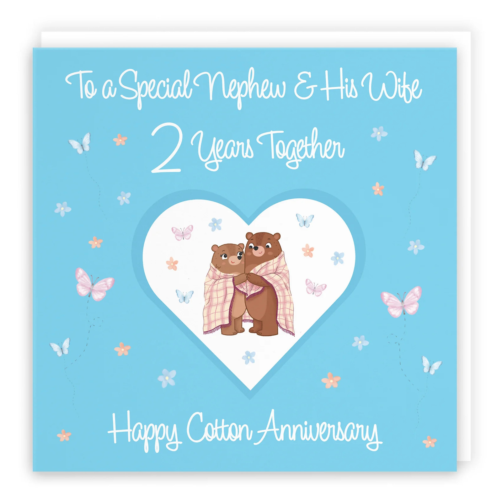 2nd Nephew & Wife Anniversary Card Romantic Meadows