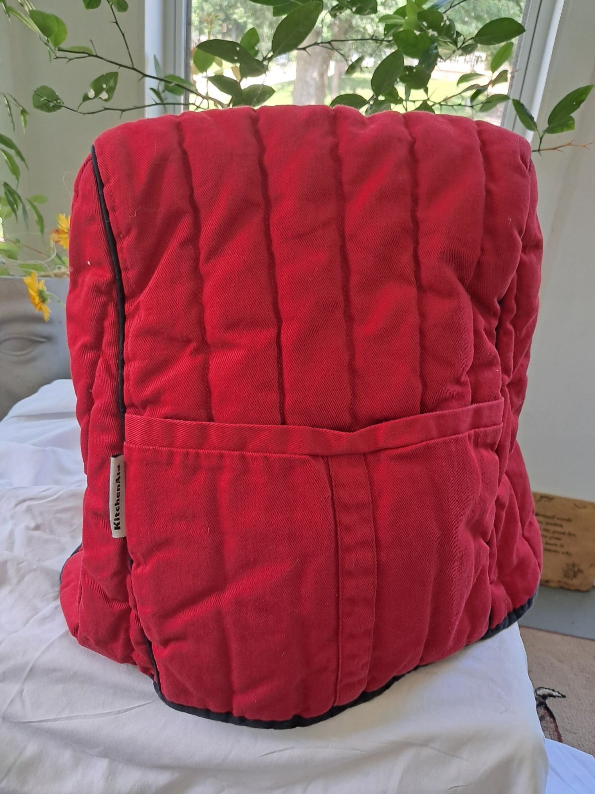 KitchenAid Mixer Cover with Pocket in Red and Black Trim to Protect Your Stand Mixer