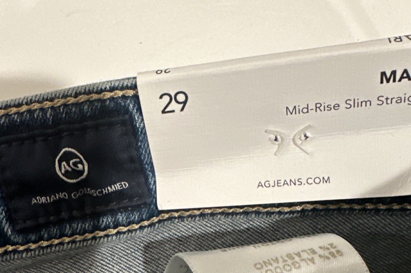 AG Jeans Mari Mid-Rise Slim Straight Jeans Women’s Size 29 Japanese Denim NWT thumbnail 5