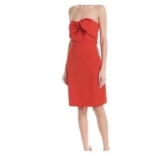 Sam Edelman Red Strapless Bow Sheath Dress Size 6 Party Homecoming Wedding Gala