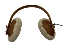 Earmuffs Fur And Leather Ear Covers Wood Band Winter Accessory