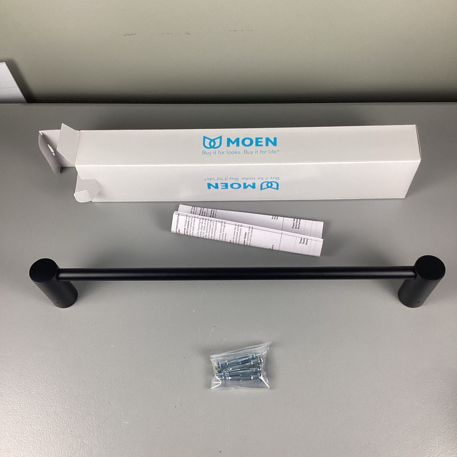Rail With Mounting Hardware For Bathroom