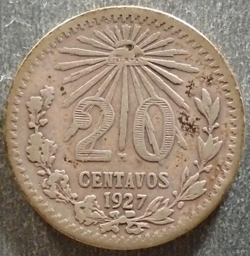 1927 Mexico 20 Centavos Silver — photo from another recent sale