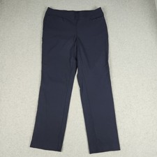 Briggs Dress Pants Women 12P Navy Blue Pull On Straight Leg Professional Stretch