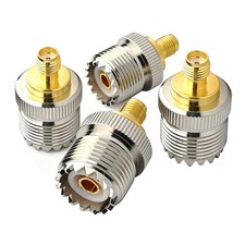 4x UHF SO-239 Female Jack to SMA Female Jack Straight RF Coax Adapter Connector