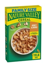 🔵 New Nature Valley Honey Almond Fiber Protein Granola Grain Cereal 19.8oz