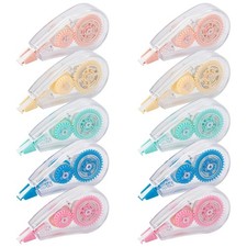 10 Pack White Out Correction Tape Fast Clean Applicator for School Office