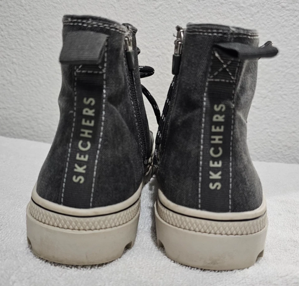 Zapatos informales Skechers para mujer talla 8 de mezclilla carbón de caña alta con cremallera de encaje Foto 3 de 4