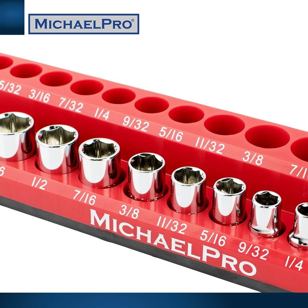 MichaelPro MP014003 3-Pc Magnetic Socket Organizer- 1/4-inch, SAE