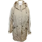 SANDWICH Women's Hooded Parka Coat Beige Zip Pockets Drawstring Pre-loved