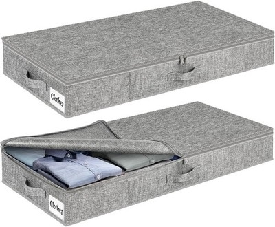 Under Bed Stora Container Bins, 4.5 Inch Slim Low Profile Underbed