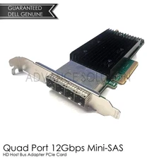 Dell 5YYRH SAS 9305-16E Quad Port 12Gbps Mini-SAS HD Host Bus Adapter PCIe Card