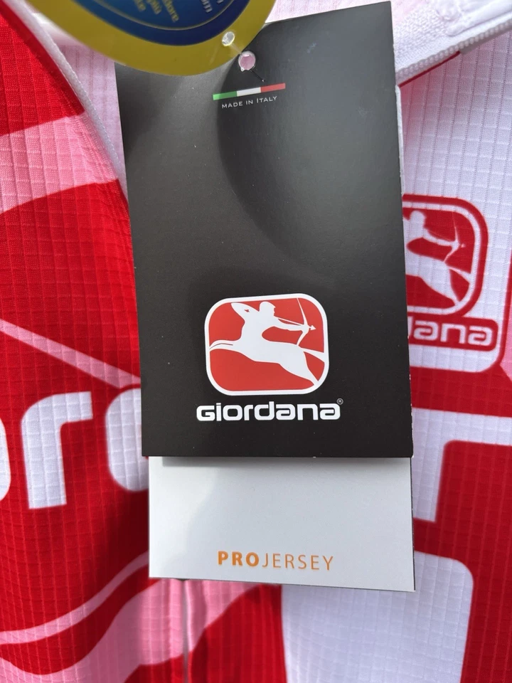 Giordana Cycling Vero Pro Jersey Men’s Size L Euro Fit Full Zip Long Sleeve Red - Image 4 of 4