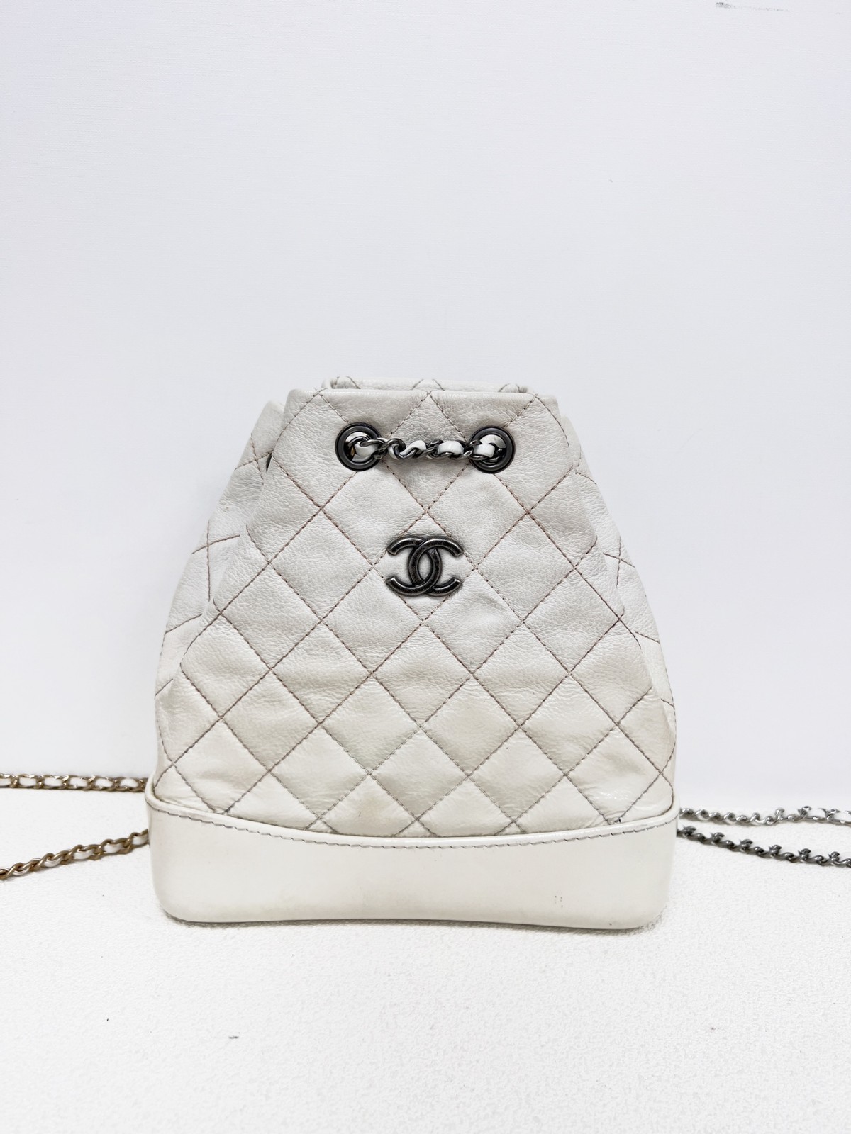 Chanel Gabrielle Backpack Patent Leather and Calfskin Backpack White eBay AG