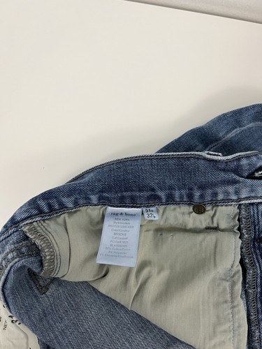 Rag & Bone Fit 1 Skinny Jeans Mens Size 31x32 Brockie Blue Denim Pants USA EUC - Picture 11 of 11