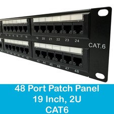 48 Port 2U CAT6 Krone 110 Dual IDC UTP Patch Panel for 19" Network Data Cabinet