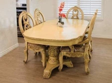 Gorgeous Vintage Extendable Dining Table Set With 6 Chairs Solid Wood