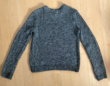 H M Pattern-Knit Knitted Sweater Green and Black Marl Size Women  s Medium