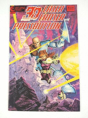3D Laser Eraser and Pressbutton #1 (1986 Eclipse) 3-D Comic No Glasses