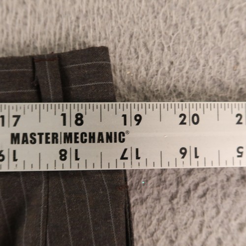 VTG 3 Piece Suit M Gray Chalk Stripe 100% Wool Hopsack USA 42R 37x27 - Picture 20 of 22