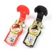2PCS Auto Car Battery Terminal Clamp Clip Connector Adjustable Positive+Nagative