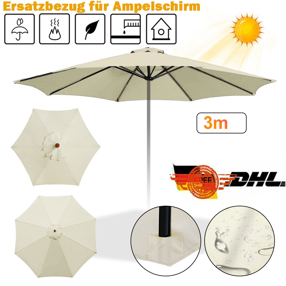 Ersatzbezug für Sonnenschirm Sonnenschirmbezug Bespannung Ersatzstoff