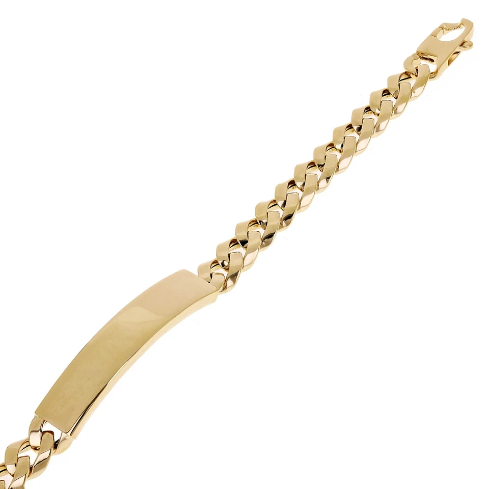 Italian 14k Yellow Gold Hollow Miami Cuban Link ID Bracelet 8.5" 8.9mm 14.5 gram - Image 3 of 4