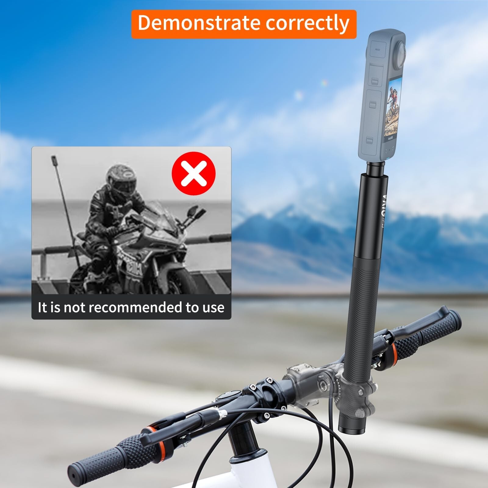 VRIG TP-13,131cm(51inch) Extension Selfie Stick for INSTA360 for GoPro 11 10 ...