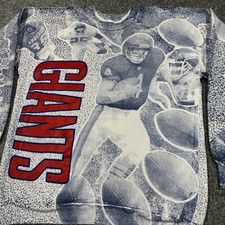 Vintage New York Giants Sweatshirt Men Large Pullover Sweater NFL Football 90s