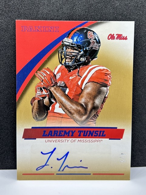 Laremy Tunsil 2016 Panini Collegiate Ole Miss GOLD AUTO RC #d 4/5 Commanders SSP