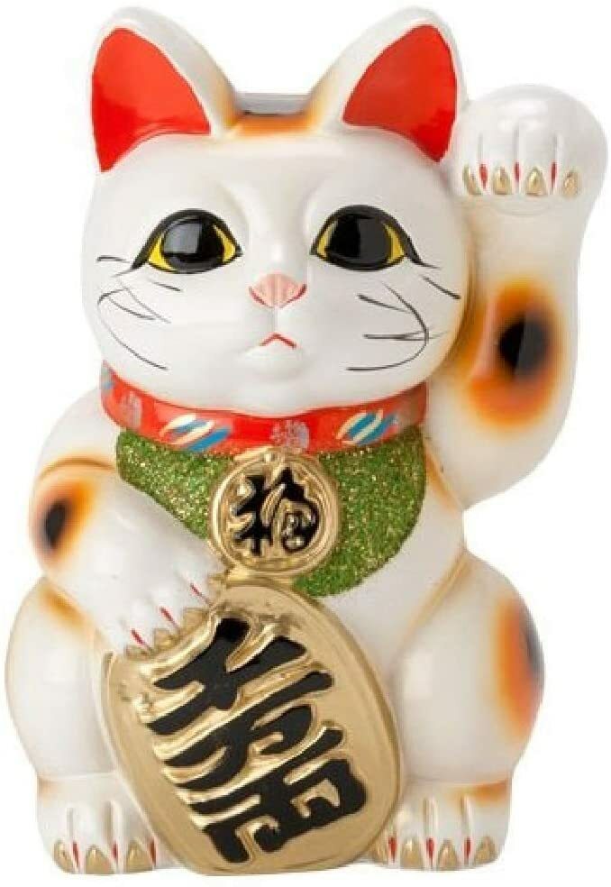 MANEKINEKO Left hand inviting people, beckoning cat, Tokoname ware