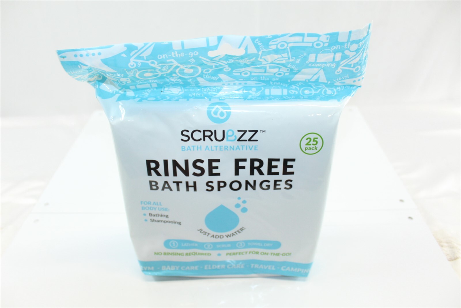 Scrubzz Disposable Bathing Wipes Alternative Rinse Free 3 Packs of 25