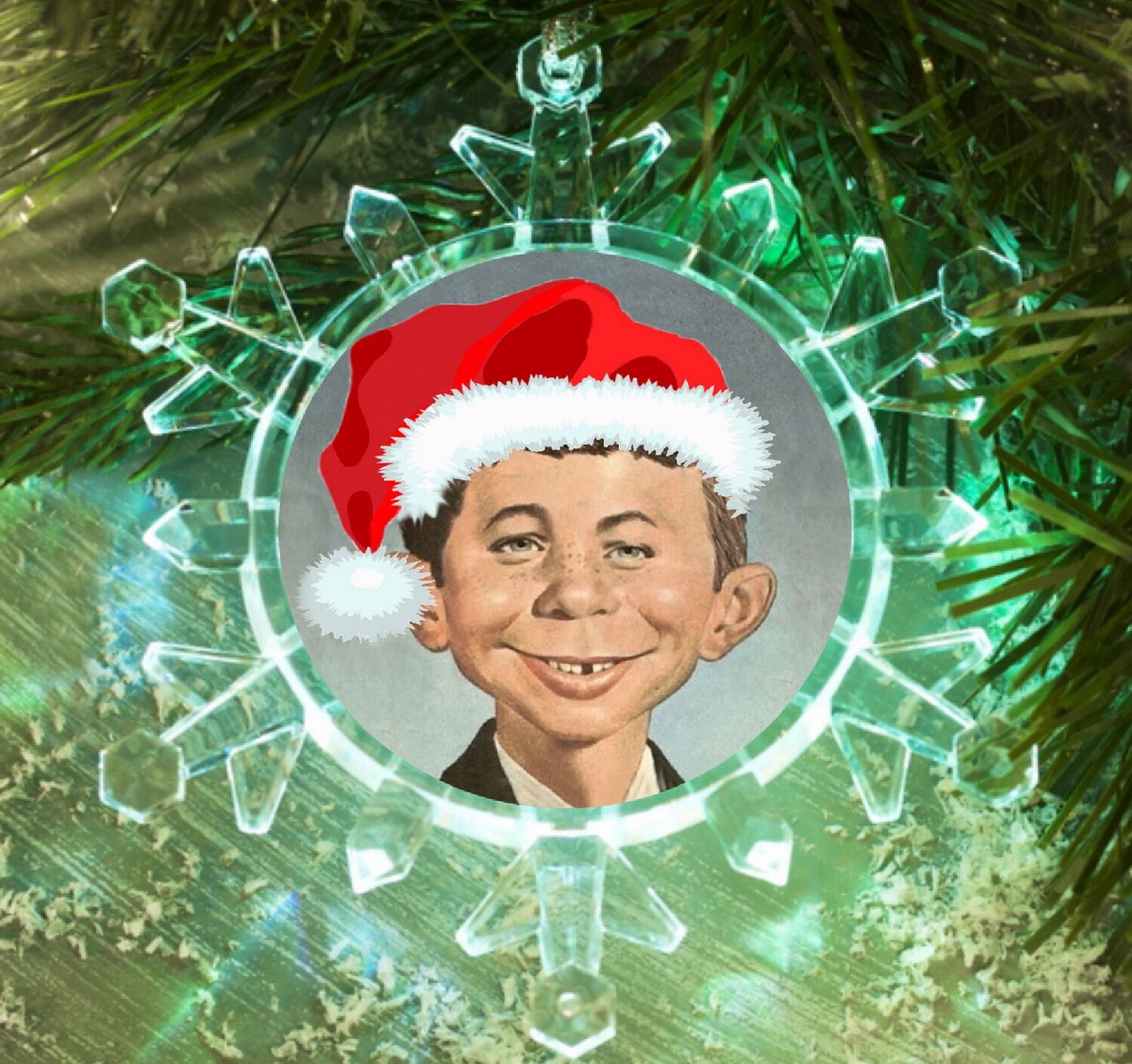 Alfred E. Neuman Mad Magazine Snowflake Lighted Holiday Christmas