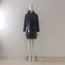 Saint James (s) Navy Raincoat Size Uk 8 10 Eu 36 38 Hooded Patent Jacket Anorak