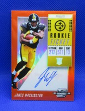 2018 Contenders Optic Orange Refractor RC Auto James Washington Steelers /49