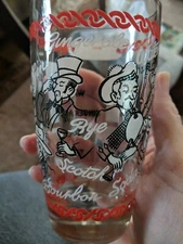 VINTAGE OLD BAR 5 1/4" HIGH LIQUOR GLASS (YOU CAN MARK THE DRINK IN PENCIL)