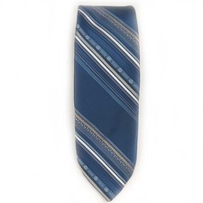 Vintage Sears Fashion Collection Blue Striped Polyester Tie 3 x 56