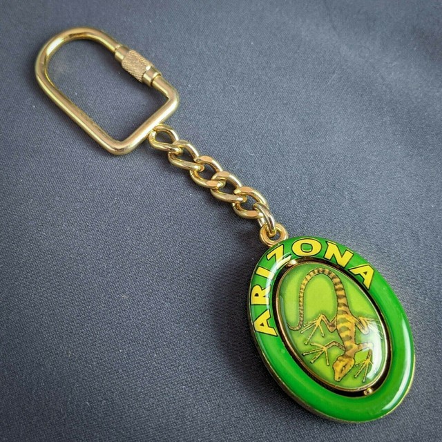 Arizona Keychain Keyring Green Lizard Gecko Spinner Novelty Arizona Keychain Keyring Green Lizard Gecko Spinner Novelty