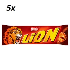 5x NESTLE LION Wafel CARAMEL Chokolate Bar Wheat Flakes Cocoa Coating 42g/1,48oz