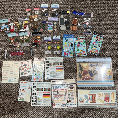 Large LOT scrapbooking stickers TRAVEL Germany Spain Airplane Mexico eBay