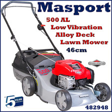 Masport 500 AL 46cm Low Vibration Alloy Deck Petrol Rotary Lawnmower Lawn Mower