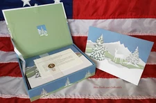 NEW Peter Pauper Press Christmas 20 Cards 21 Env Box Snowy Mountains Silver Foil