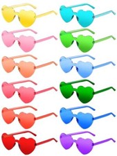 12 Pairs Heart Shaped Sunglasses for Women Colorful Glasses Fun Trendy Sunglases