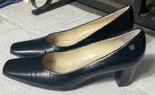 Etienne Aigner Heels Size 7 Vintage Black Leather Pumps 90s Spain