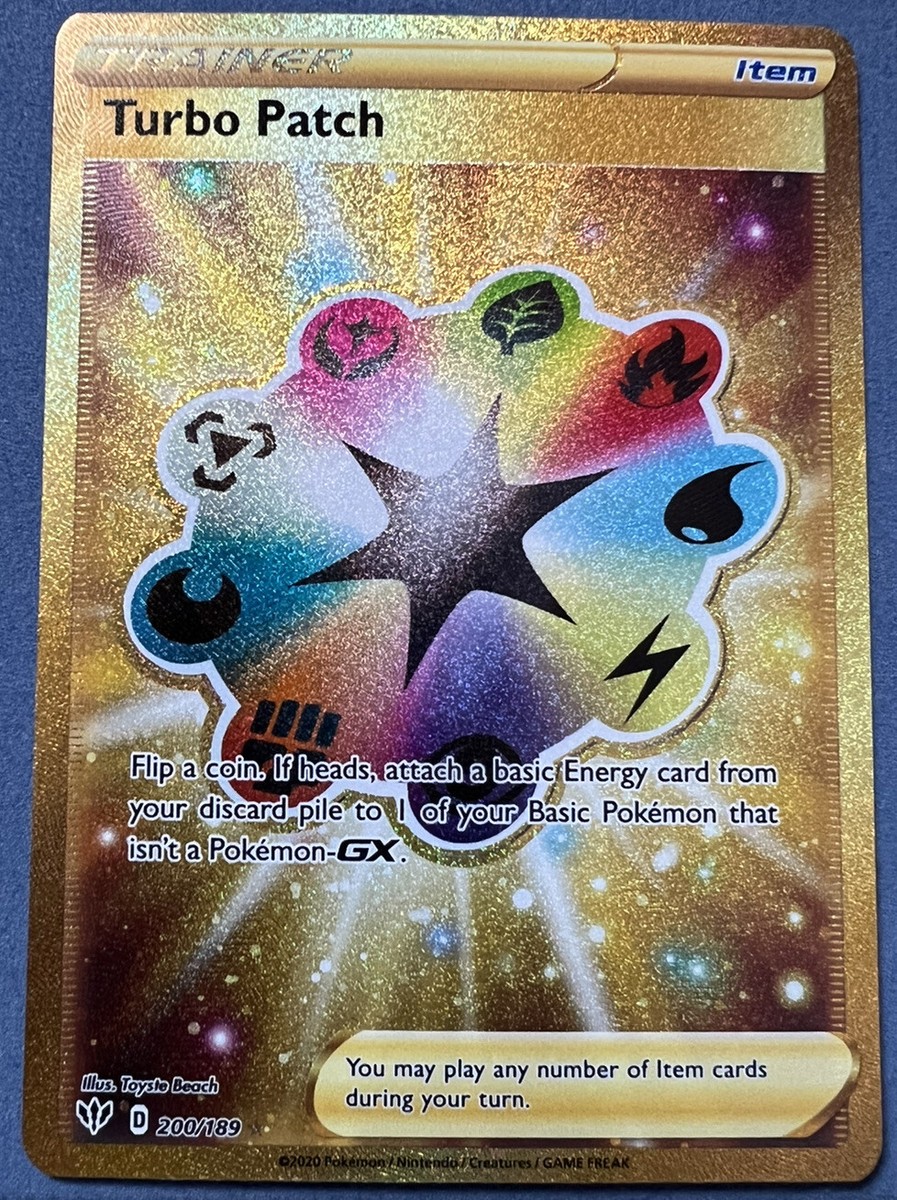 Turbo Patch 200/189 - Gold Secret Rare Full Art Trainer - Pokmon Card