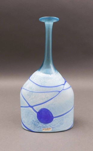 Kosta Boda Sweden Bertil Vallien Galaxy Blue Art Glass Bottle Vase Large 10" - Picture 2 of 9