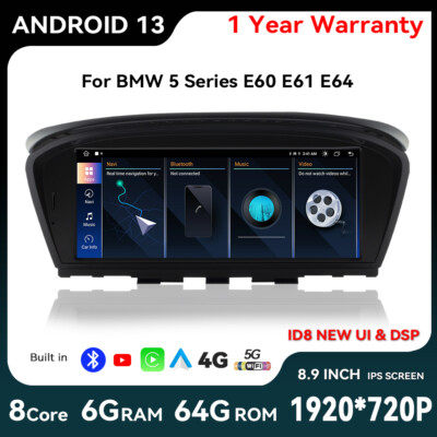 CarPlay Android 14 For BMW 5 Series E60 E61 E90 E91 CCC CIC Car Stereo GPS Sat Nav WIFI