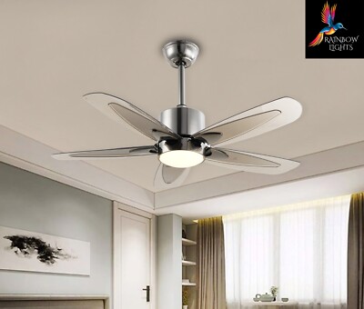 ModernSleek ceiling fan with 5 blades, a white LED light and remote Operated