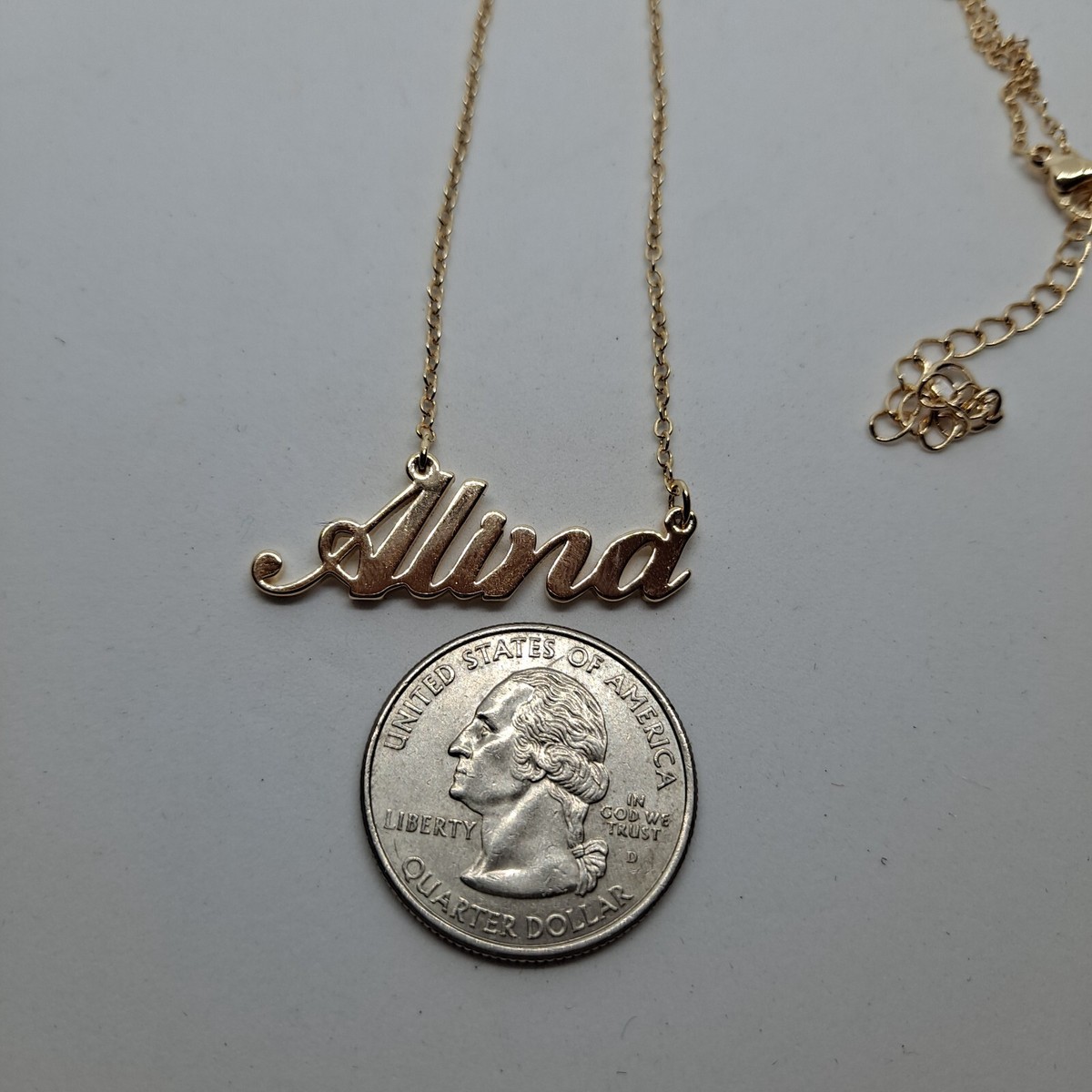 Alina Name Necklace Personalized chain Gold Tone
